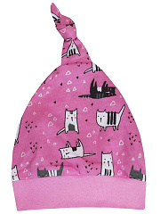 Шапочка "Забавные кошки" - Размер 44 - Цвет розовый - Картинка #1