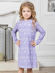 Платье "Зимний узор" - Размер 128 - Цвет фиолетовый - Картинка #1